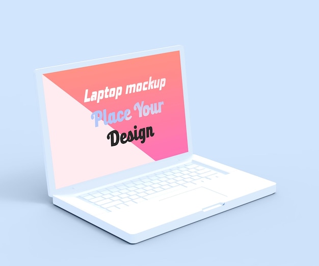 Free psd clay laptop mockup