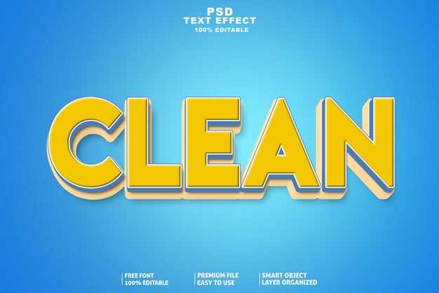 Free PSD clean text effect editable simple elegant text style