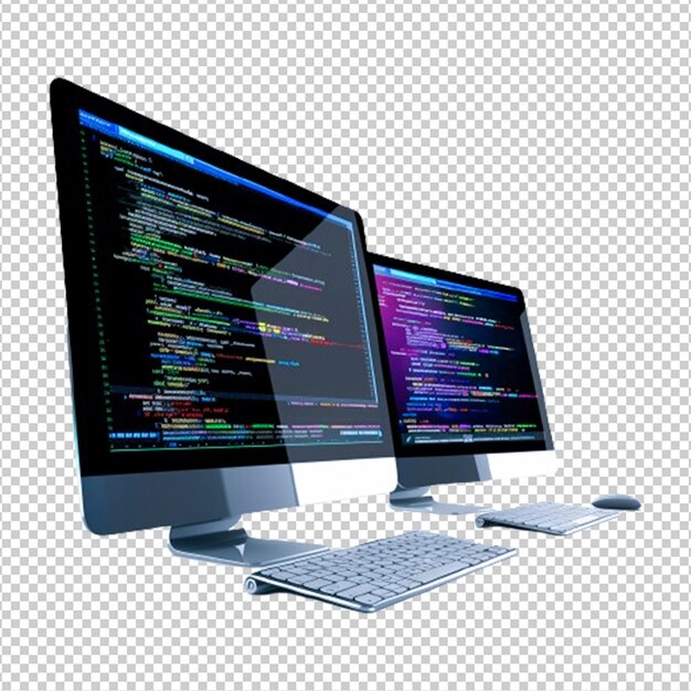 Free psd computer pc monitor isolated on transparent background