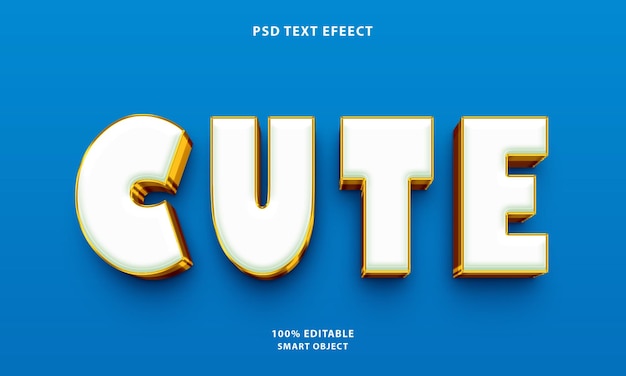 Free psd cute 3d editable text effect