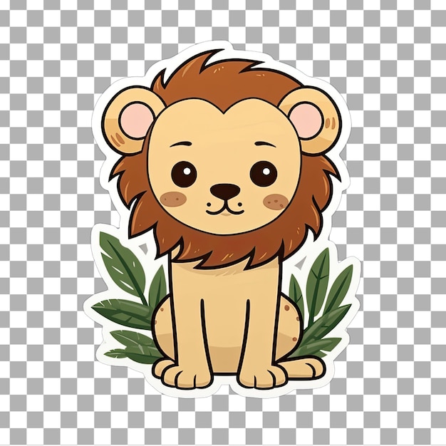 Free psd cute kawaii lion png