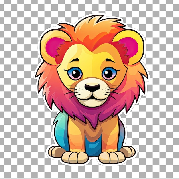 Free psd cute kawaii lion png