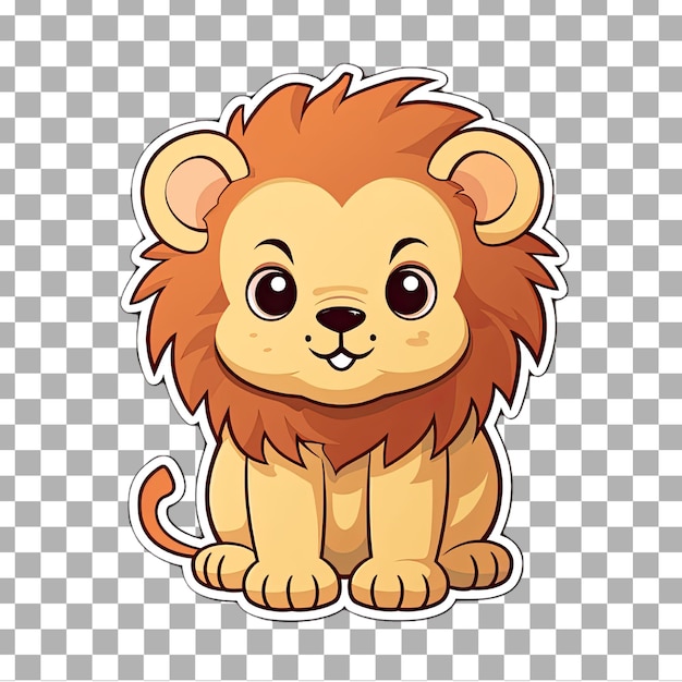 Free psd cute kawaii lion png