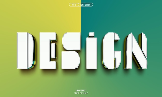 Бесплатный эффект стиля текста psd design