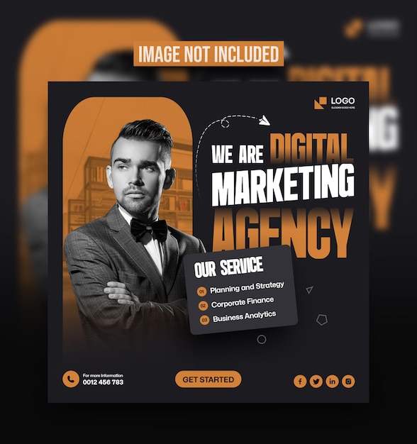 PSD free psd digital marketing and corporate social media or instagram post template