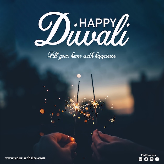 Free psd diwali social media post design