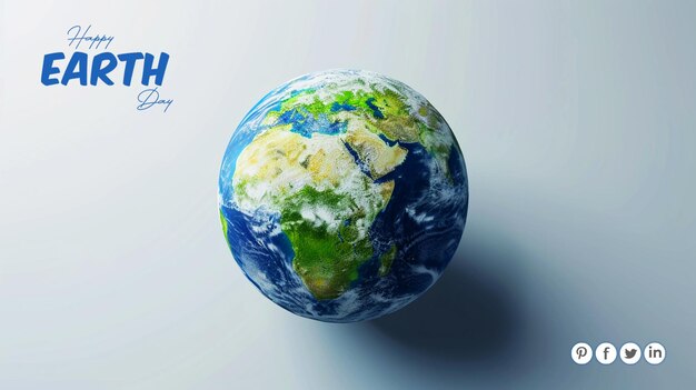 PSD free psd earth day ecology concept design with 3d globe map