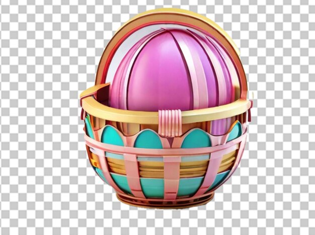 PSD cesto di uova di pasqua gratuito psd illustrazione 3d in png