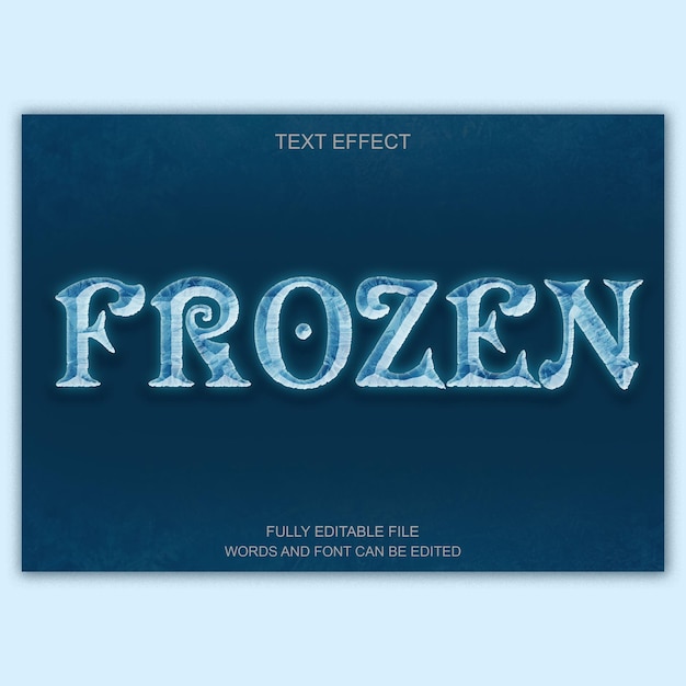 Free psd editable frozen ice text effect