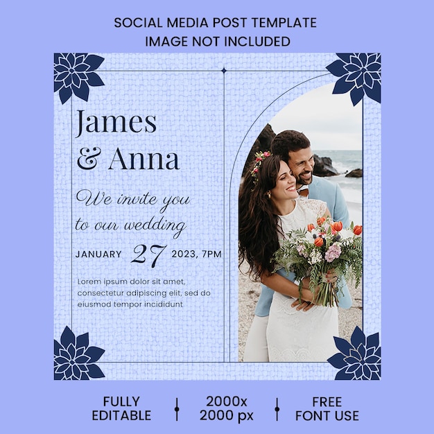 PSD free psd elegant wedding social media posts