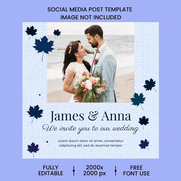 PSD free psd elegant wedding social media posts