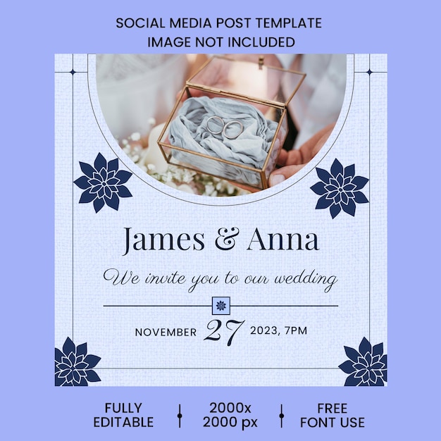 PSD free psd elegant wedding social media posts