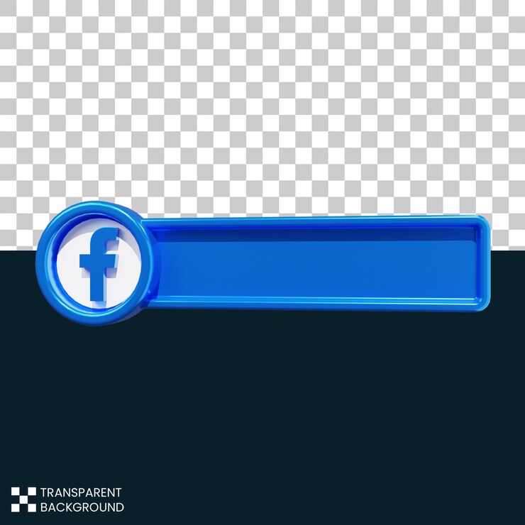 PSD free psd facebook with search bar icon 3d rendering