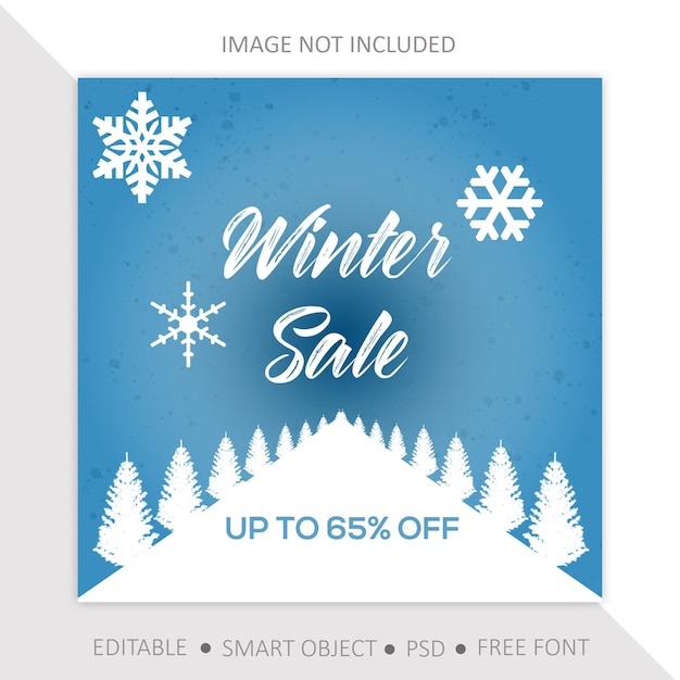 free psd fashion or winter sale design poster