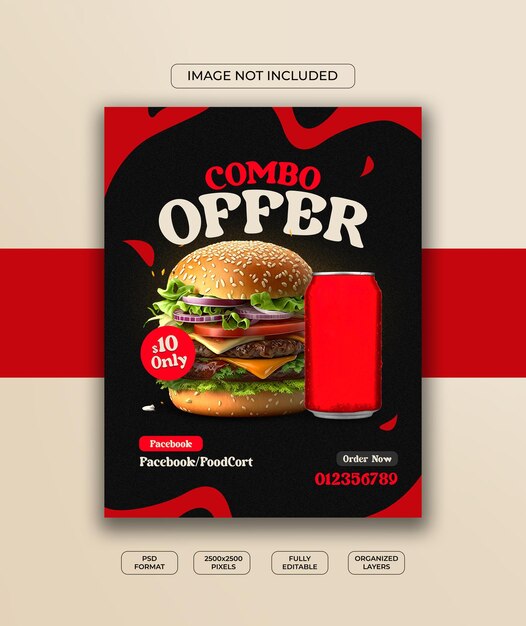 PSD free psd fast food vertical print template