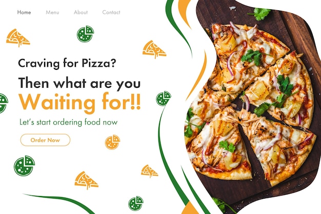 Menu di cibo psd gratuito e modello di banner di copertina di facebook per pizza deliziosa