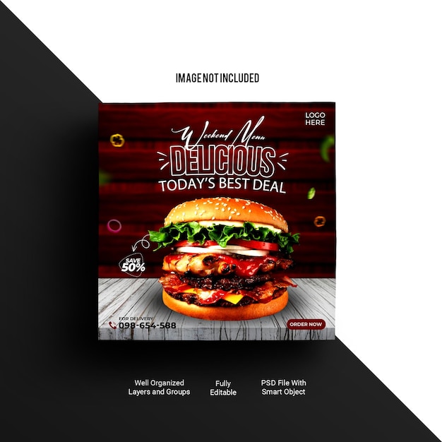 PSD free psd food social media promotion and instagram banner post design template