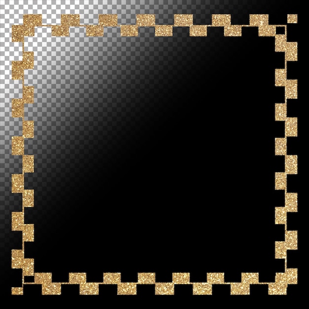 PSD free psd frame with gold glitter