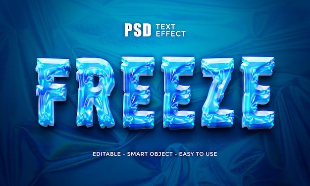 PSD effetto di stile di testo freeze psd gratuito