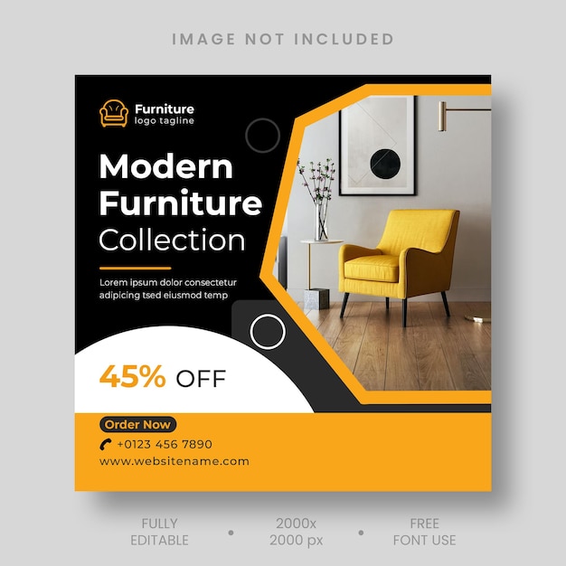 Free psd furniture instagram social media post template