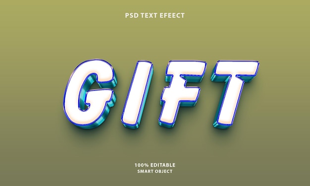 Free psd gift text style effect