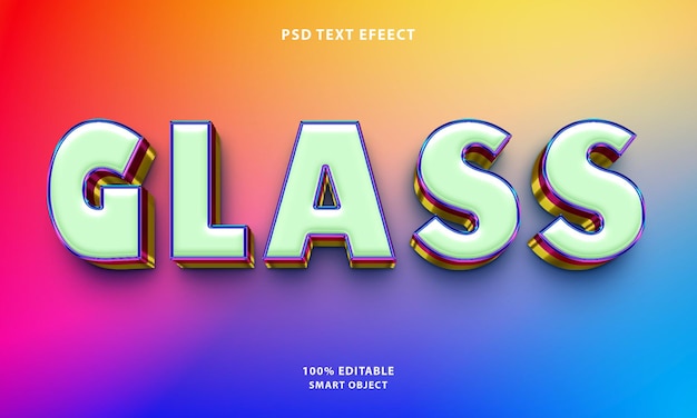 Эффект стиля текста Free psd glass