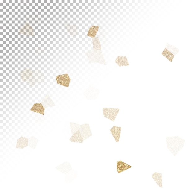 Free PSD gold glitter flying decoration