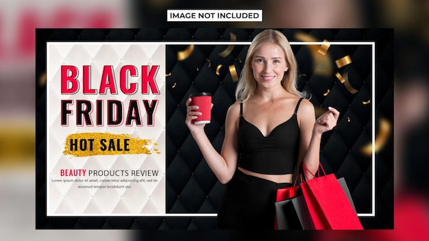 PSD free psd golden black friday youtube thumbnail design