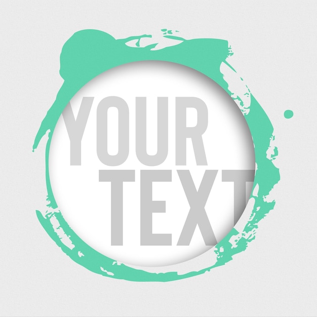 PSD free psd of green colour strock circular background with text and texture