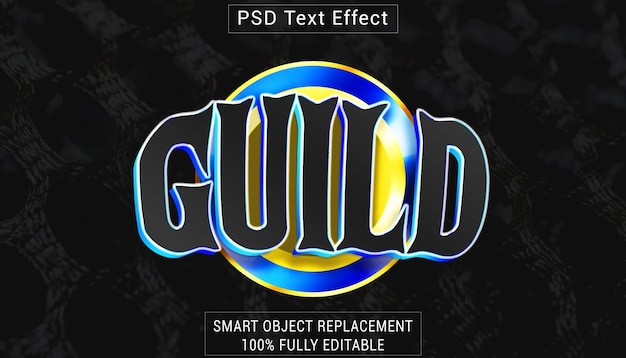 PSD free psd guild text style effect