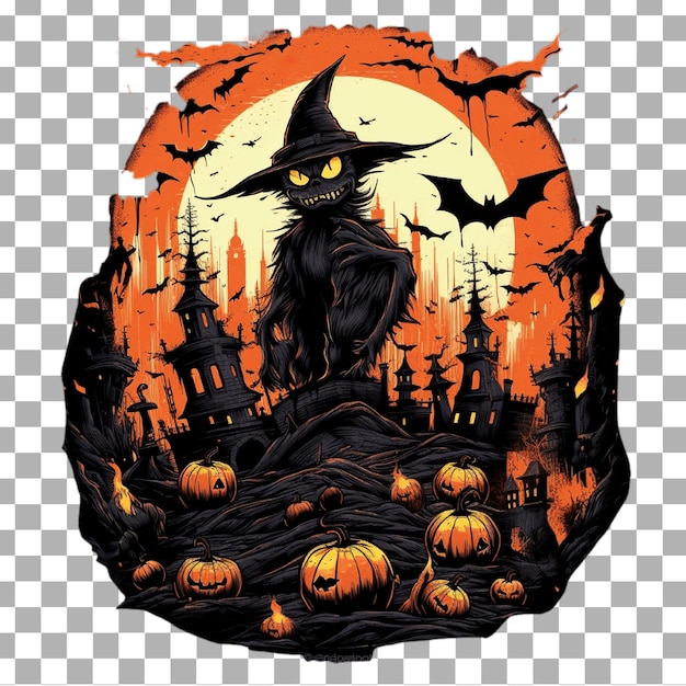 Free psd halloween design for t shirt and other cloth