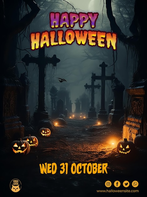 PSD psd gratis invito a una festa di halloween instagram pubblica storie