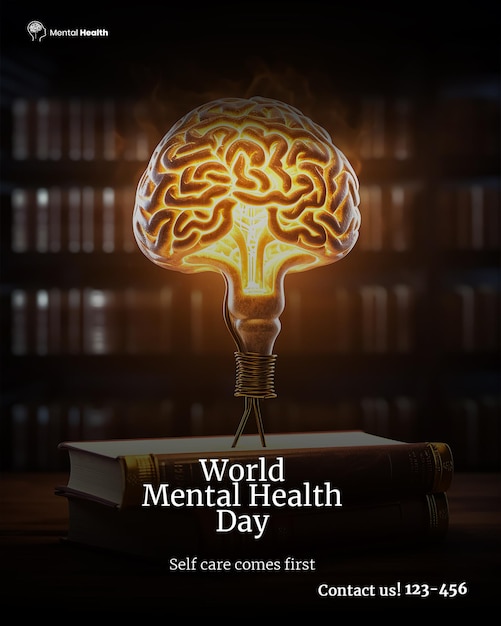 Free psd hand world mental health day instagram post