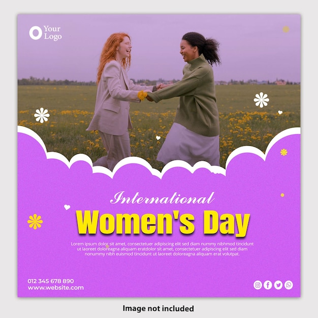 Free PSD happy international women day Post Design