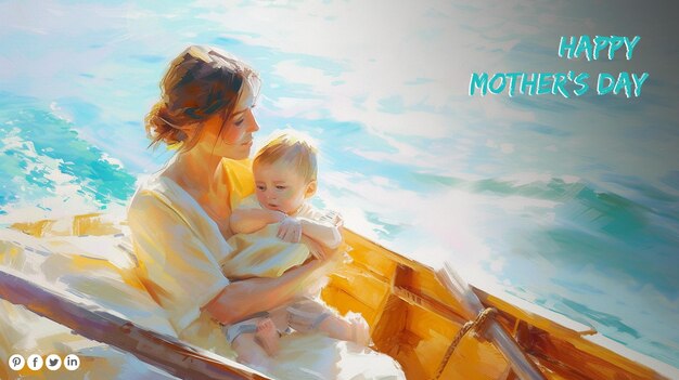 PSD free psd happy mothers day a child grows up in the mothers intense love