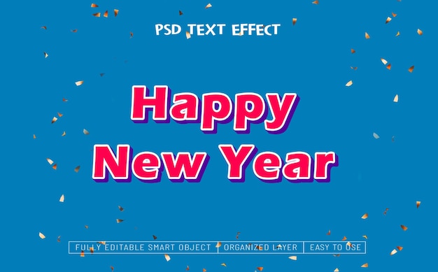 PSD 無料psd新年あけましておめでとうございます 2023年金色テキスト効果