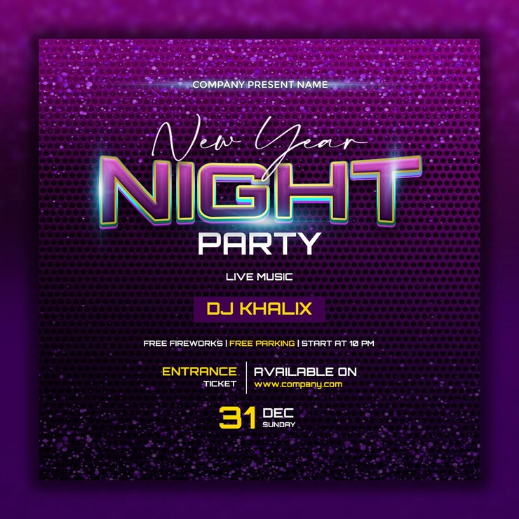 PSD free psd happy new year party celebration social media post template