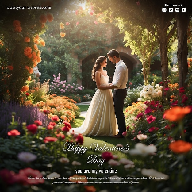 PSD psd gratuito happy valentine's day social media post design