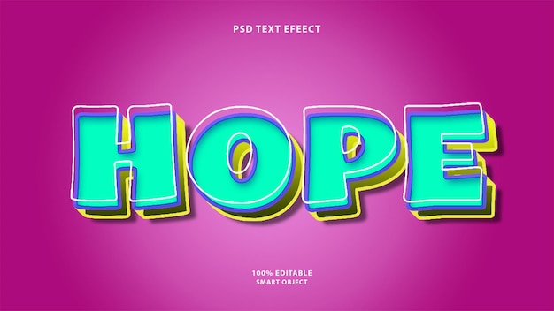 PSD free psd hope text style effect