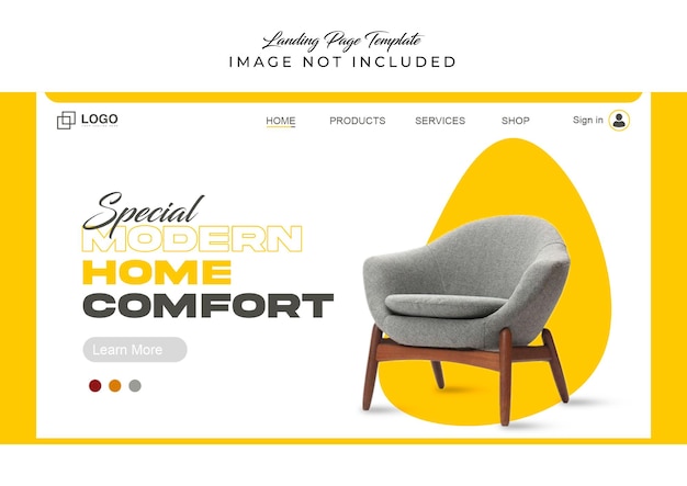 Free PSD horizontal banner or facebook cover with minimal design and home furniture discount