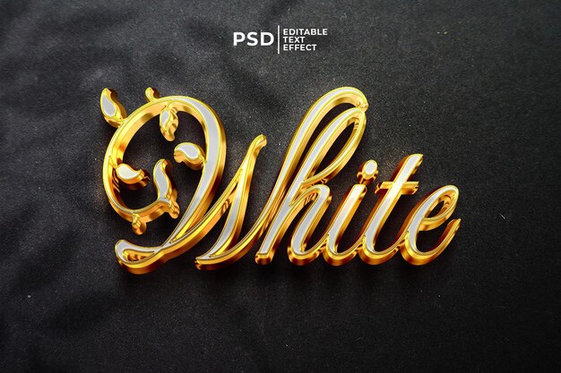 PSD free psd luxury white gold 3d editable text template