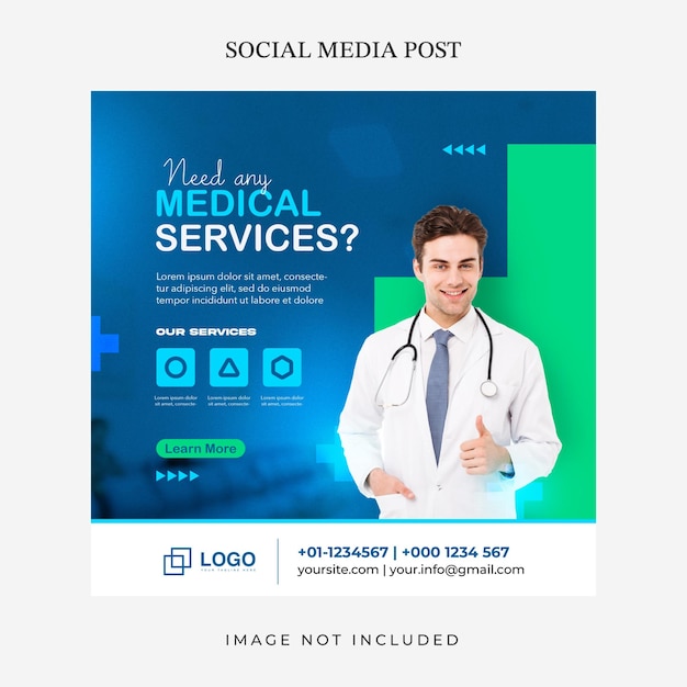 PSD modello di pagina banner per servizio medico psd gratuito