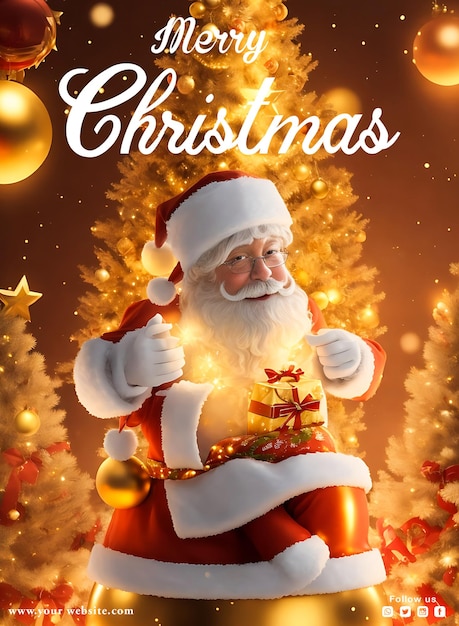 メリークリスマスソーシャルメディアポスターデザイン 無料のpsdファイル