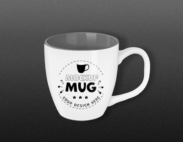 Free psd mockup mug on black background