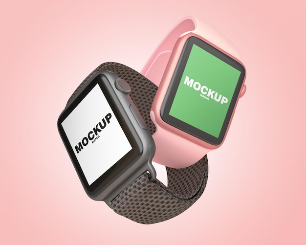 PSD free psd mockup a pink watch with the word mockup on it