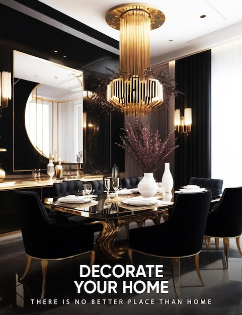 PSD free psd modern ai dining room design template