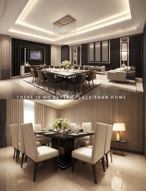 PSD free psd modern ai dining room design template