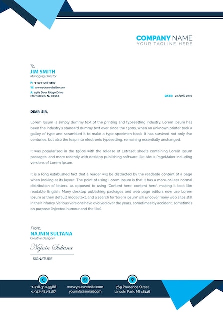 PSD free psd modern business and corporate letterhead template design