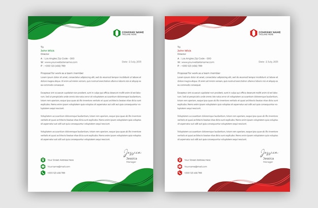 Free PSD modern business letterhead template