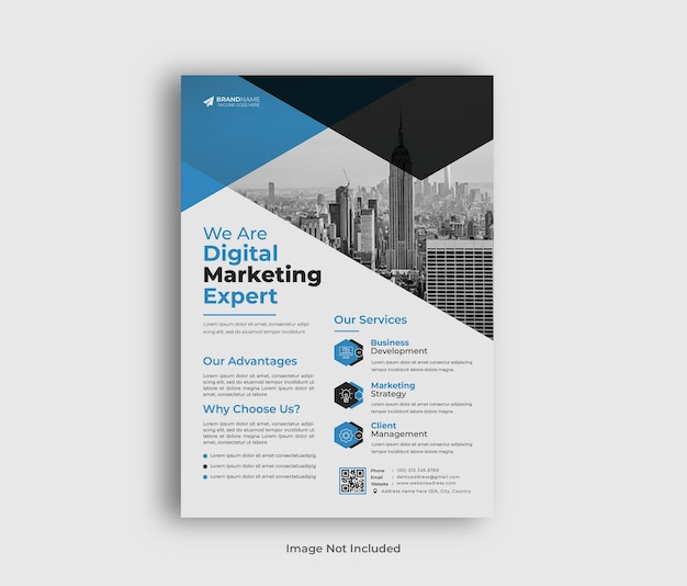 Free PSD modern digital marketing agency flyer template